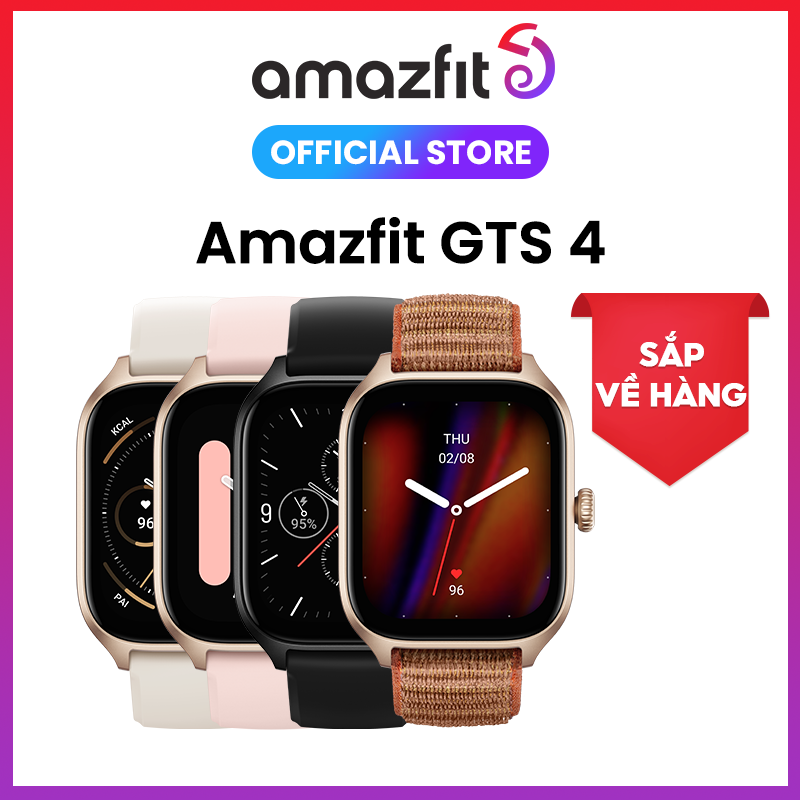 Đồng Hồ Thông Minh Cao Cấp Amazfit GTS 4 - Theo dõi sức khỏe 24h - 150 môn thể thao - Nghe gọi thông qua kết nối Bluetooth - Pin tới 20 ngày - Hàng Chính Hãng