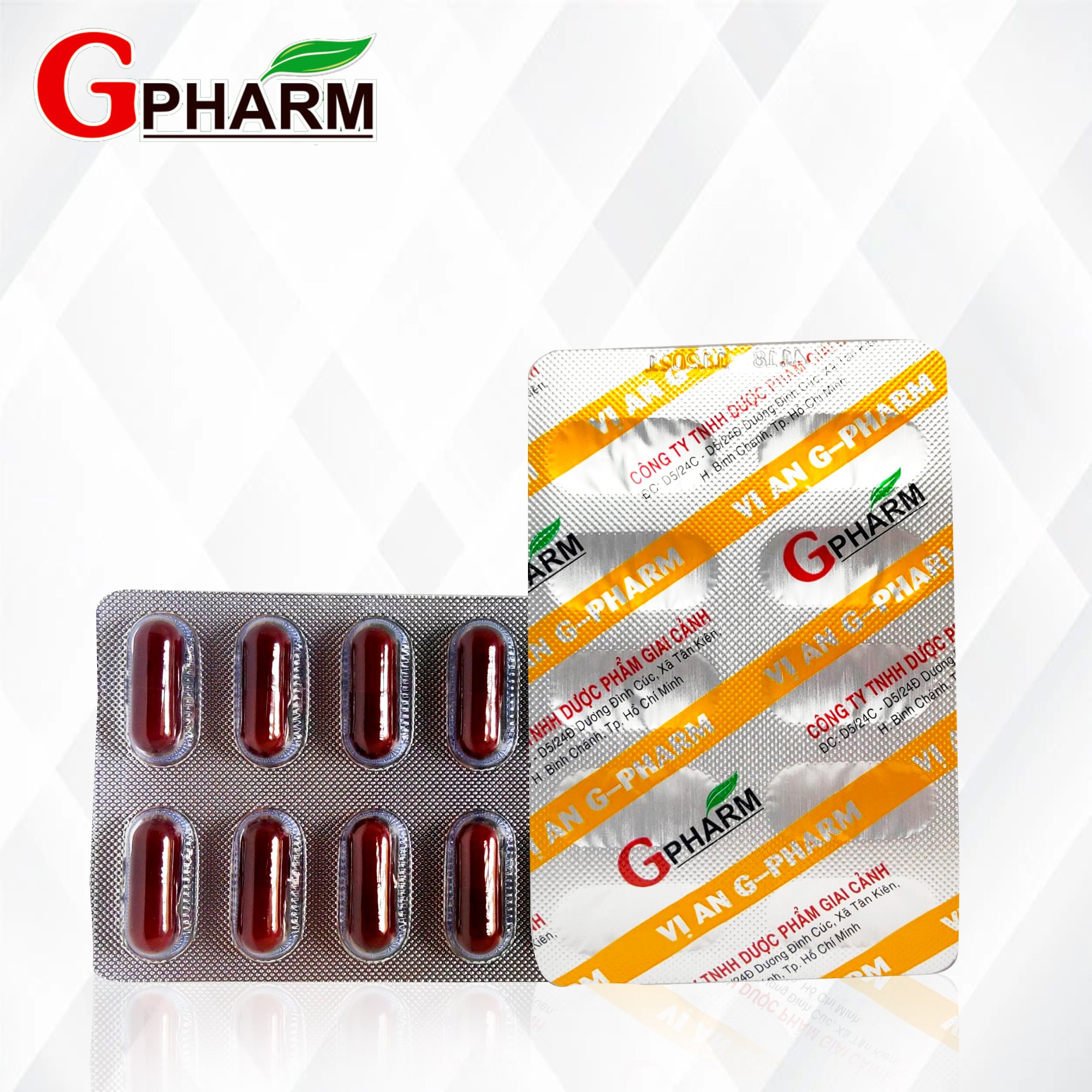 Thực phẩm bảo vệ sức khỏe VỊ AN G-PHARM 60 viên Giúp giảm đau dạ dày/ tá tráng