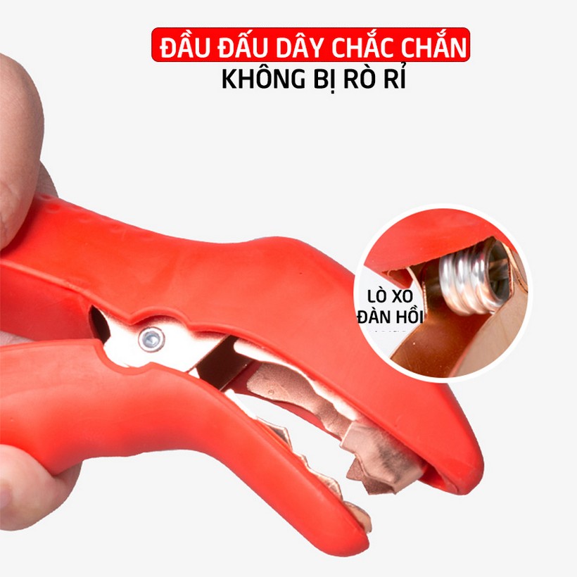 Dây câu sạc bình ắc quy dài 4 mét, lõi 10mm tiện ích dành cho xe hơi, ôtô 3.0 tiện lợi