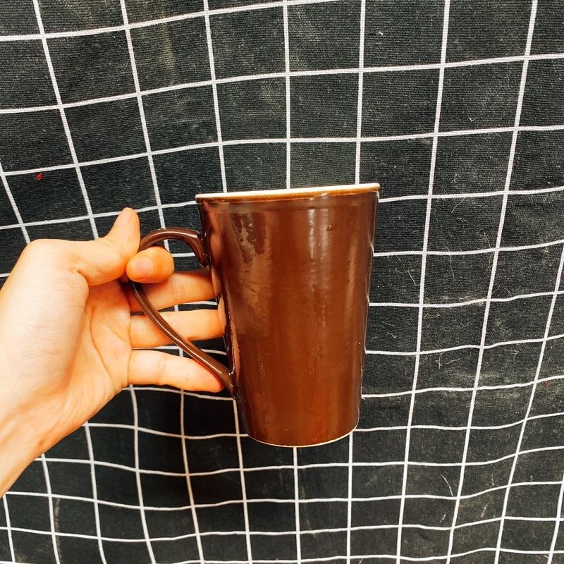 Cốc ly sứ có quai dáng nhọn 330ml cao 12cm - Nhiều màu lựa chọn - Gốm sứ Bát tràng
