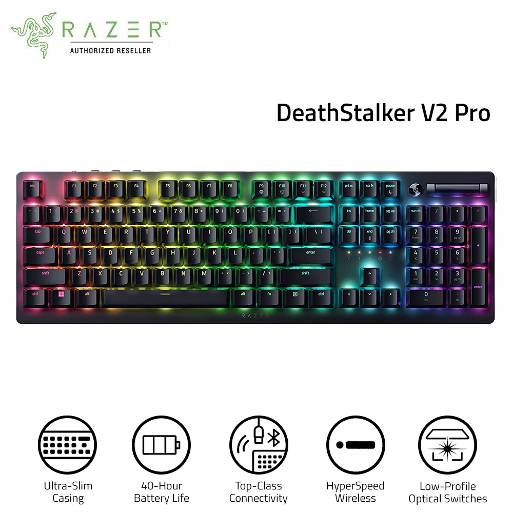 Bàn phím Razer DeathStalker V2 Pro-Wireless Low Profile Optical Gaming Keyboard_Mới, hàng chính hãng