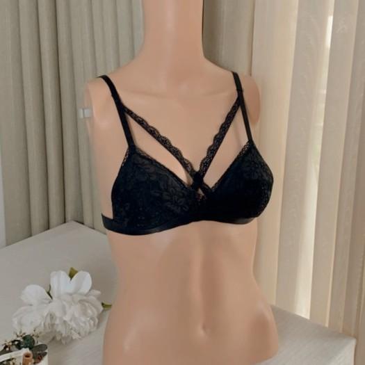 Áo Ngực Bralette Cho Mẹ Bầu Không Gọng Mút Mỏng Dây Bèo Nhún Hàng Thiết Kế Ladali