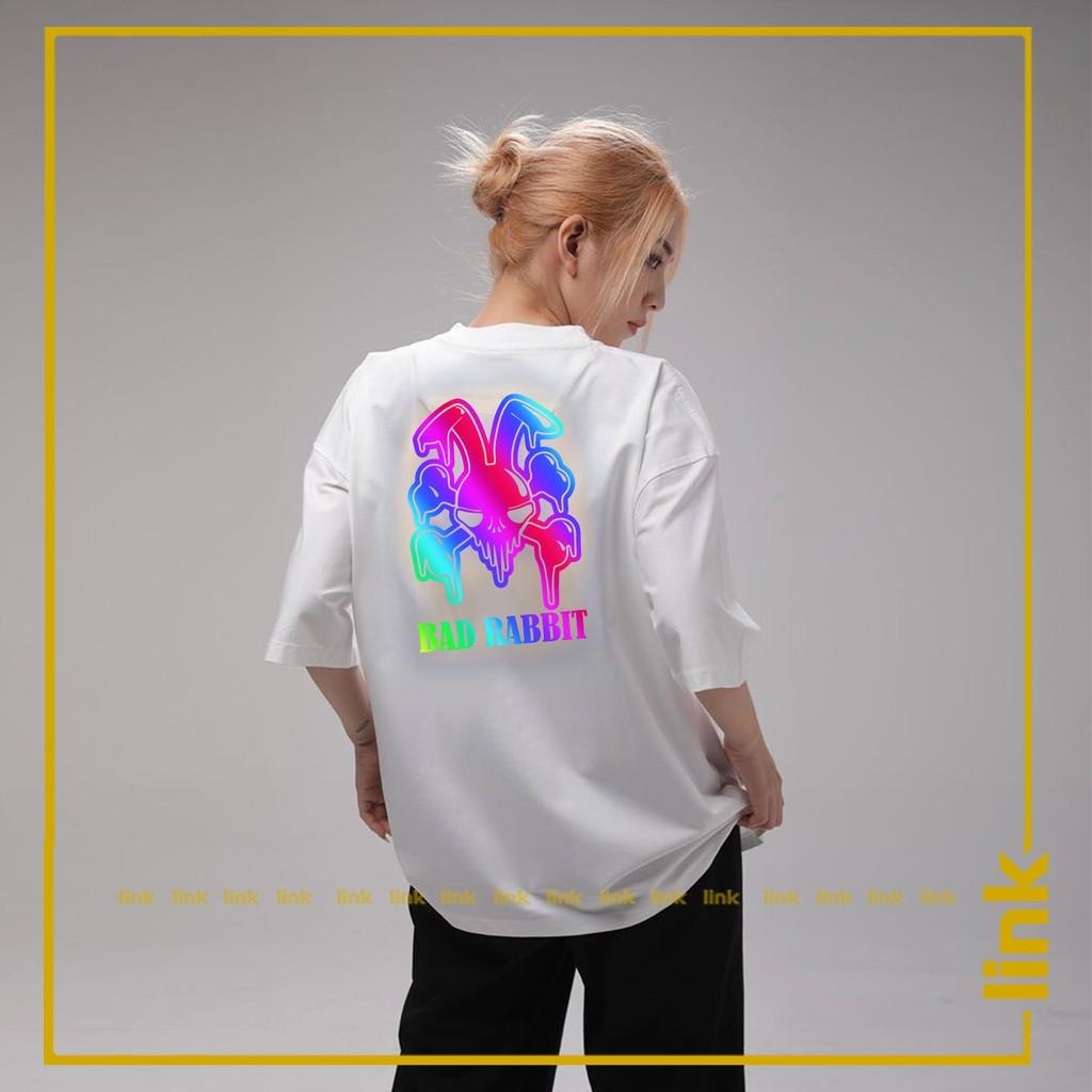 Áo phông nữ unisex phản quang THỎ BAD RABBIT tay lỡ
