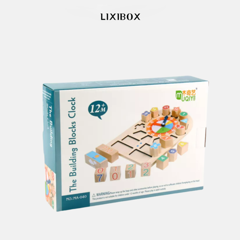 Đồ Chơi Gỗ Ghép Hình Clock Building Blocks