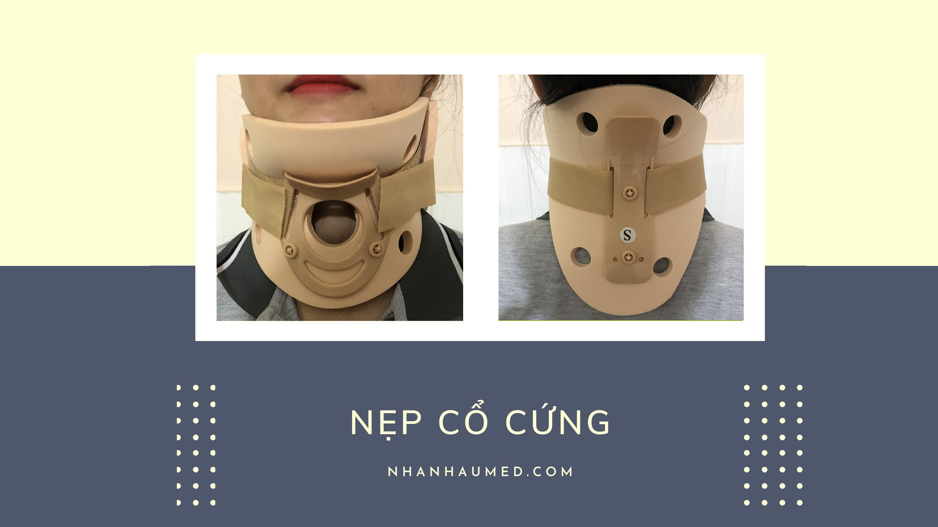 Nẹp Cổ Cứng Màu Da Cao Cấp, Hỗ Trợ Cố Định Đốt Sống Cổ Sau Chấn Thương