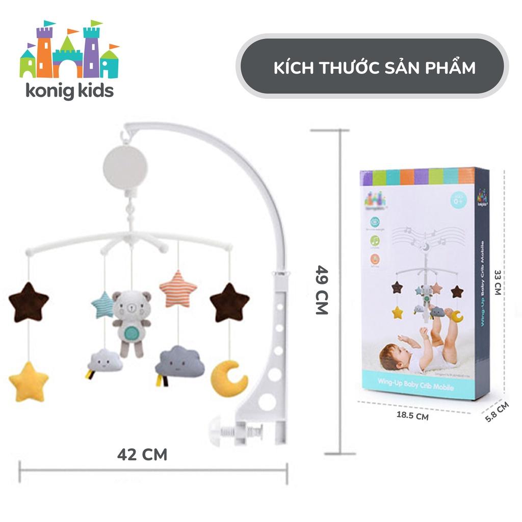 Đồ chơi treo nôi cũi phát nhạc, xoay 360 độ Konig Kids 1021-KK-63605A, nhạc trắng ru ngủ