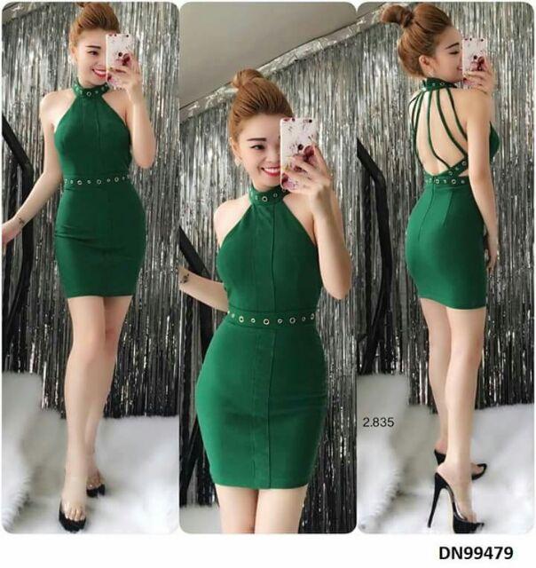 Đầm yếm nơ lưng sexy đuc khoen