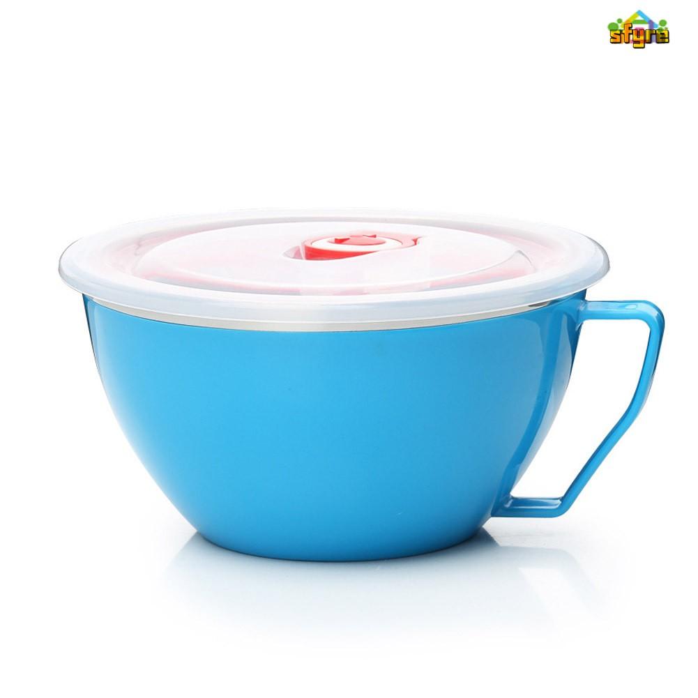 Tô Đựng Mì Bằng Thép Không Gỉ Có Tay Cầm Chống Tràn 600ml