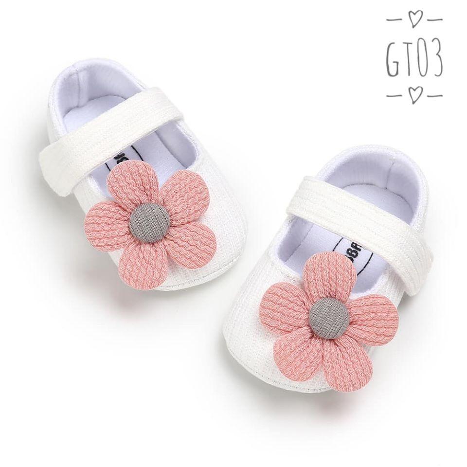 Giày Tập Đi Cho Bé Gái , Giày Hoa Trẻ Em Thanh Hằng Baby Từ 11 - 13 Cm