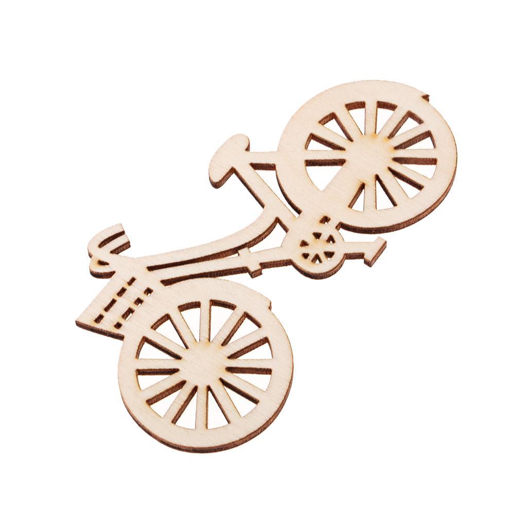 4-20pack 10 Pieces Wood Cutouts Bicycle Shapes Wooden Embellishments Craft for