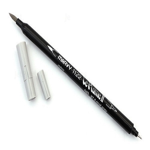 Combo 7 bút lông đầu cọ viết calligraphy Marvy Le Plume II Double-Sided Watercolor Marker - UP.PENS Collection - Grey Colors 3