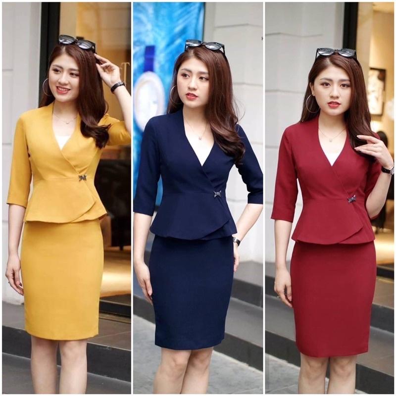 Set vest áo ki giả peplum cao cấp hàng NK sale sốc