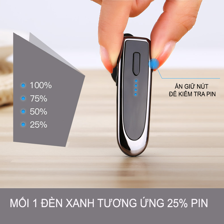 Tai Nghe Bluetooth không dây K23 - Tai Nghe Đàm Thoại Một Bên + Tặng Tai Nghe Để Nghe Hai Bên