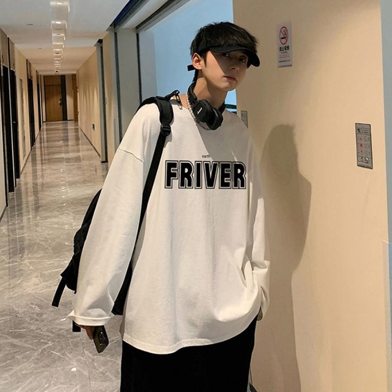 Áo thun tay dài sweater nam nữ unisex form rộng teen cổ tròn oversize cotton giá rẻ basic đen trắng freesize PRIVER