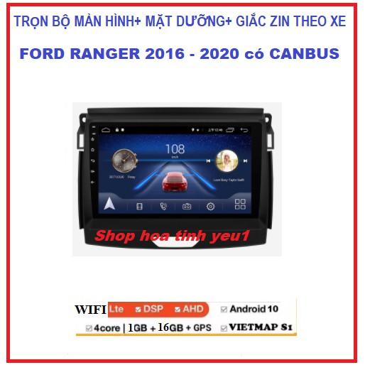 BỘ Màn hình DVD androi cho xe ô tô FORDRANGER 2016-2020,đầu dvd giá rẻ, màn androi đa chức năng