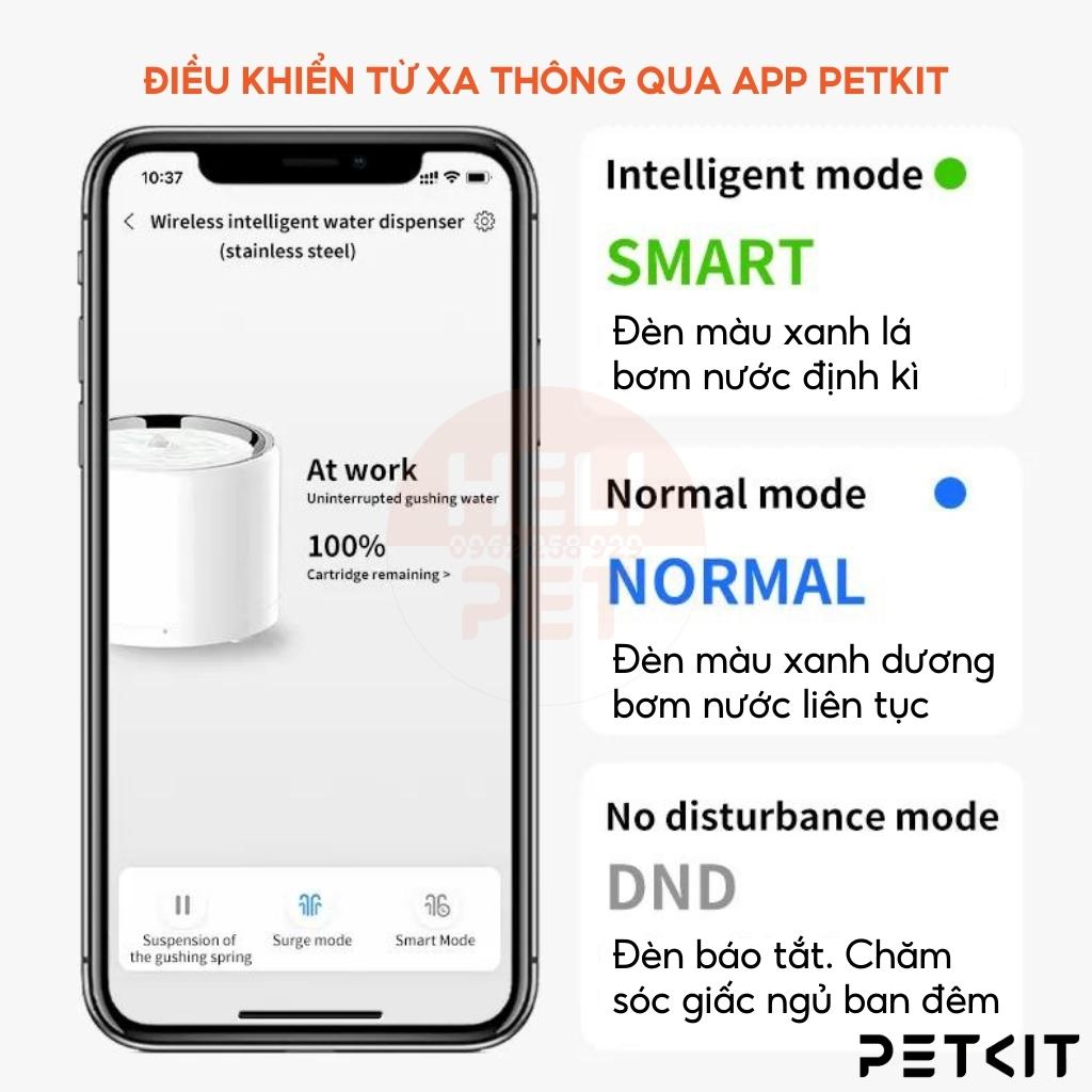 Máy lọc nước cho mèo PETKIT Eversweet 6 chất liệu Inox 304 và nhựa ABS sử dụng bơm không dây thế hệ 6 - HeLiPet