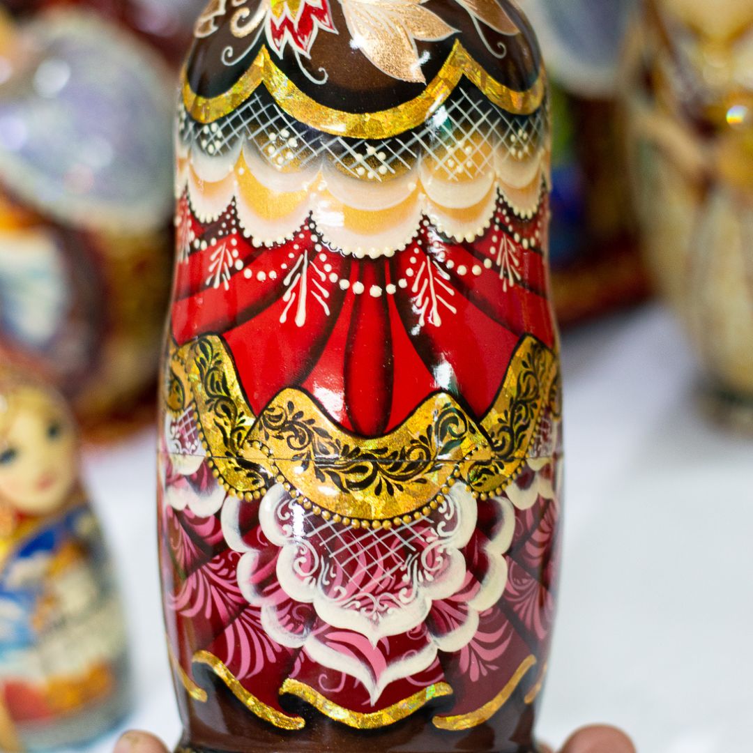 BỘ BÚP BÊ NGA MATRYOSHKA 5 LỚP CAO 18CM VẼ HOA VĂN &quot;PHONG CẢNH MATXCOVA&quot; CỰC ĐẸP VÀ SANG TRỌNG ĐỘC ĐÁO