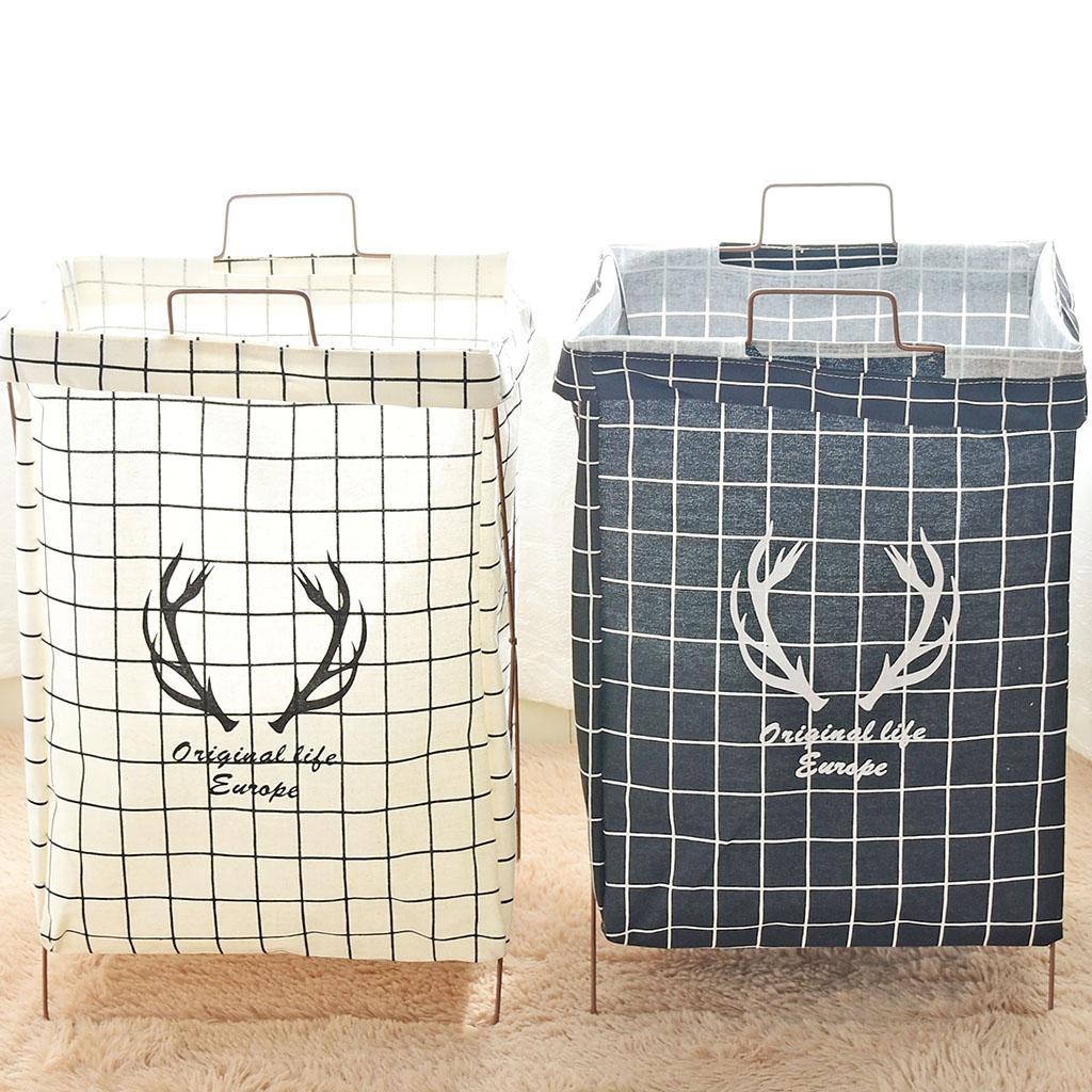 Collapsible Households Storage Basket Laundry Hamper X-frame Basket 56x33cm