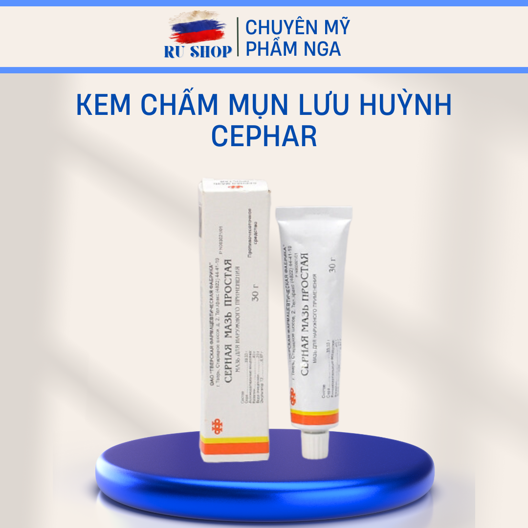 Kem mỡ lưu huỳnh Cephar chấm mụn Nga