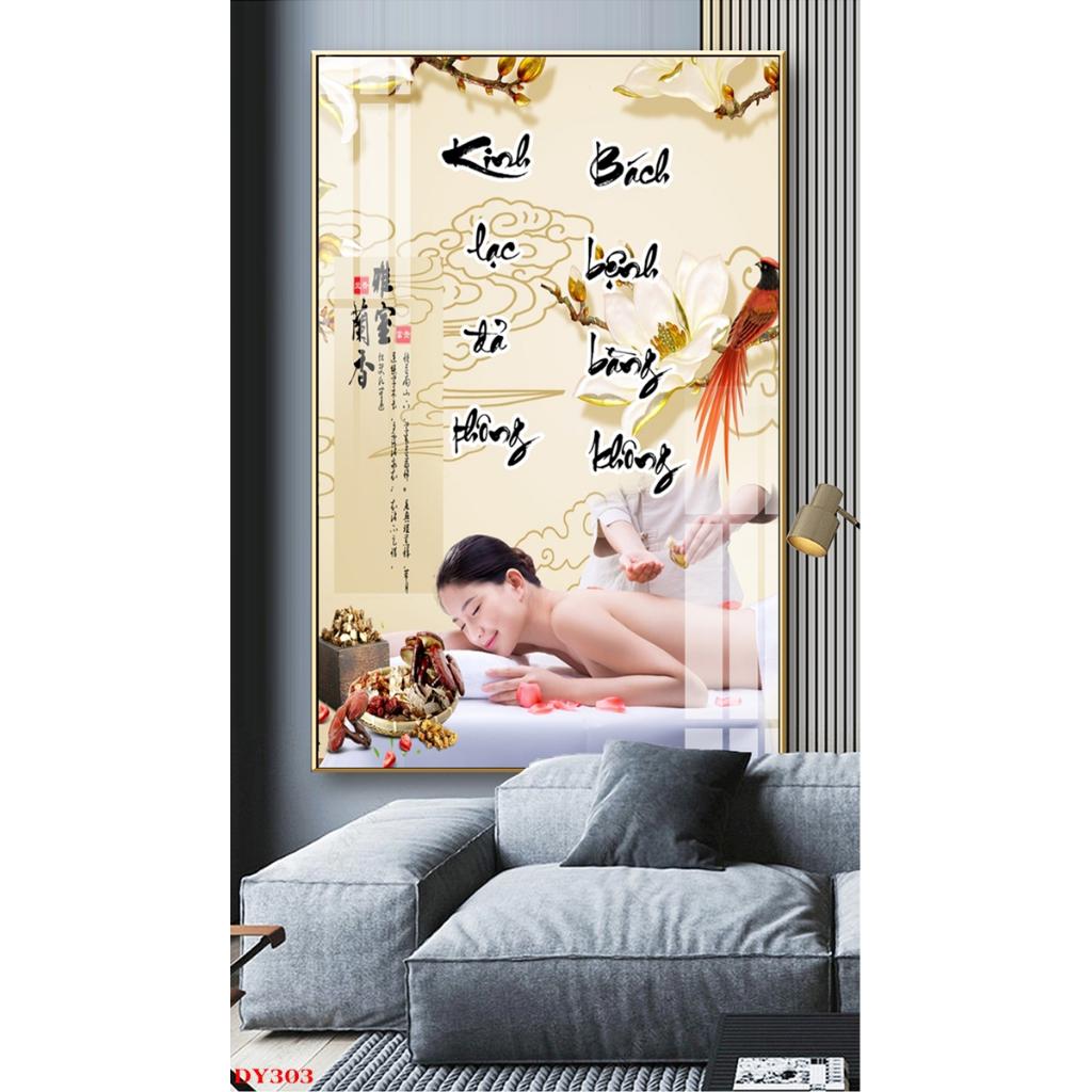 Tranh Tráng Gương Chủ Đề Thảo Dược Đông Y - Spa Dưỡng Sinh ĐY04