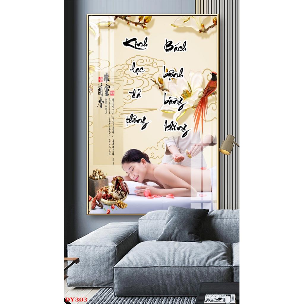 Tranh Tráng Gương Chủ Đề Thảo Dược Đông Y - Spa Dưỡng Sinh ĐY04 - Size M 50x70CM