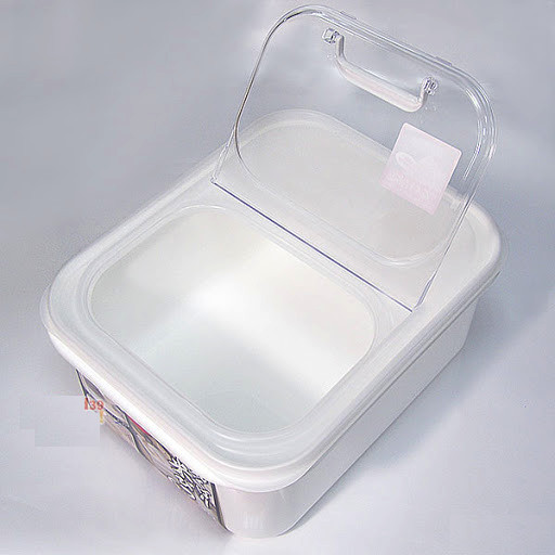 Thùng gạo hai ngăn, có nắp bật Inomata 6kg - Nội địa Nhật Bản