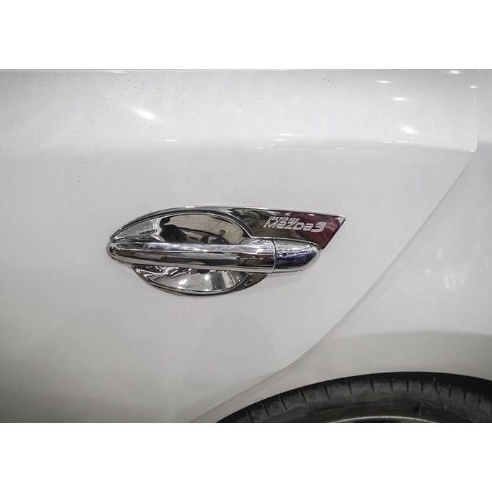 Bộ ốp tay nắm hõm cửa xe Mazda3 2019-2021 nhựa ABS cao cấp mạ Crom sáng bóng