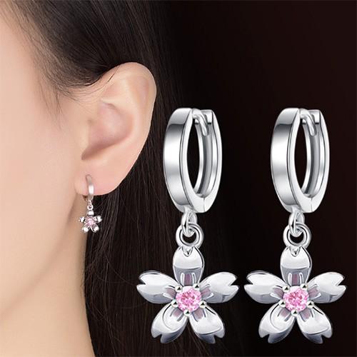 Bộ trang sức Dây chuyền Bông tai hoa đào Nhật Bản BHB41