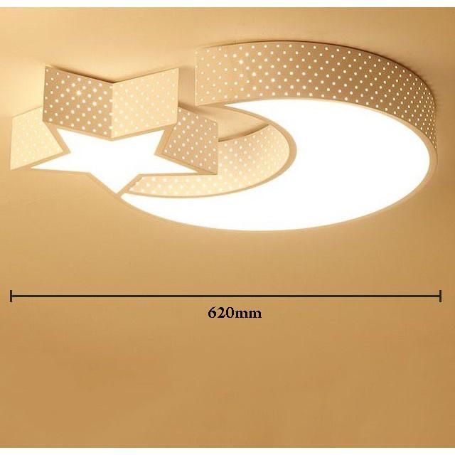 Đèn trần MINOR hình trăng sao hiện đại tiết kiệm điện năng với 3 chế độ ánh sáng - kèm điều khiển từ xa.