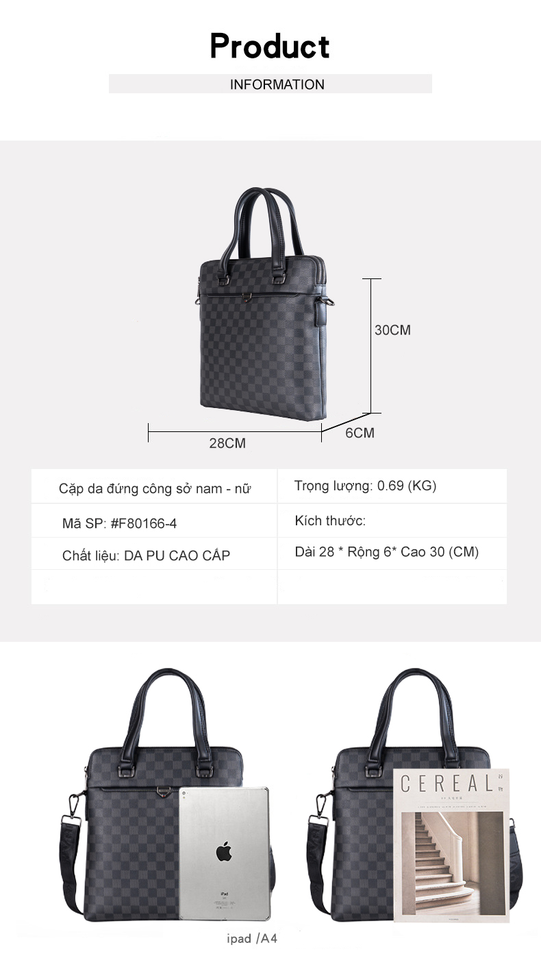 Túi xách nam thiết kế sang trọng cặp da công sở thời trang thanh lịch YVan F80166-4
