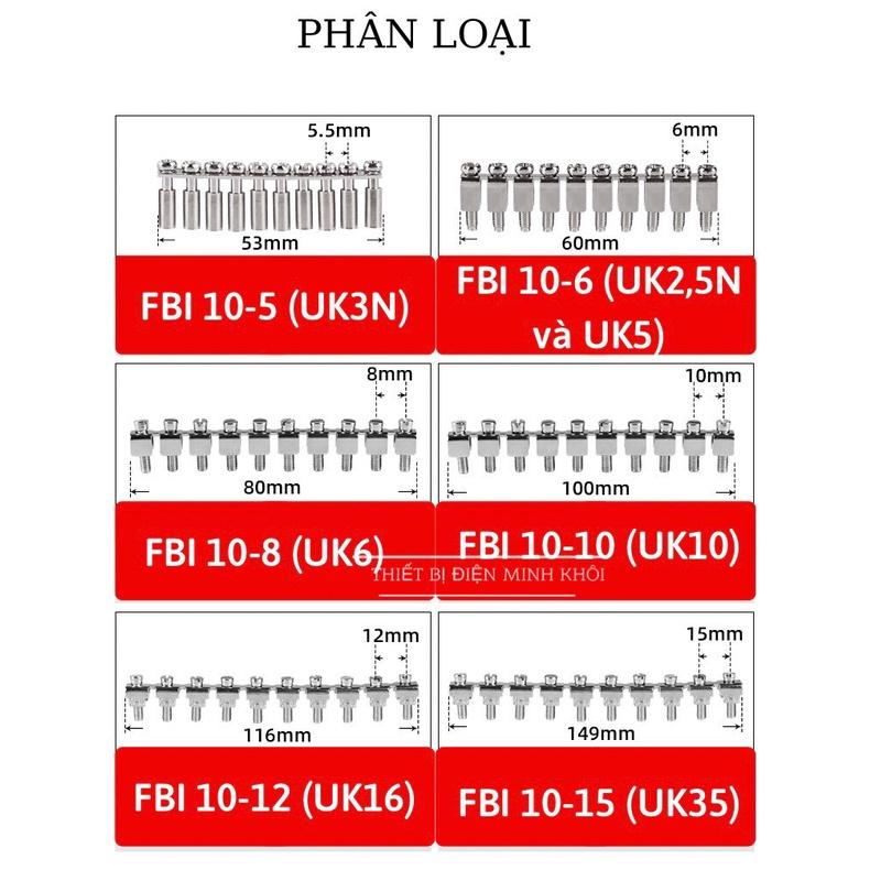 Thanh Cầu Nối Giữa FBI,thanh nối cầu đấu dây, cầu đấu terminal vặn vít, thanh lược jfb