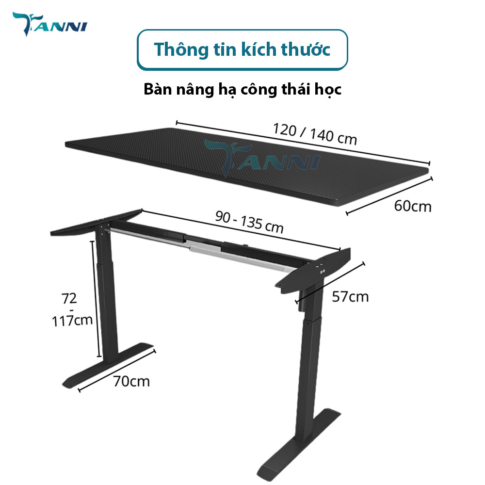 Bàn Công Thái Học Ergonomic Nâng Hạ Chiều Cao Tanni MG1 ,Bàn Nâng Hạ Tự Động Làm Việc Mọi Tư Thế Cao Cấp Nhập Khẩu