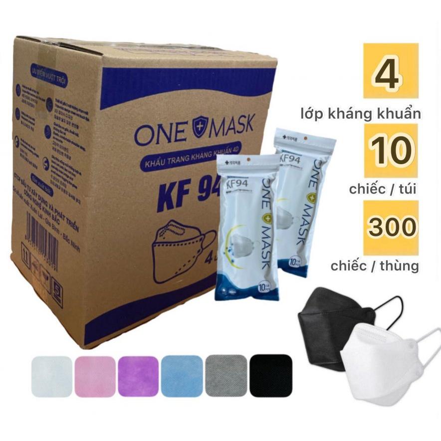 Thùng 300/200 khẩu trang y tế KF94 ONE MASK ONEMASK kháng khuẩn lọc bụi chống nắng và tia UV công nghệ 4D Hàn Quốc