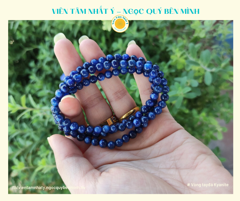 Vòng tay đá Kyanite tự nhiên hợp mệnh Thủy, mệnh Mộc