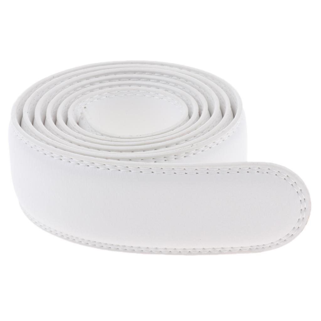 2x Replacement PU Leather Belt Without Buckle Double Stitching for Men 3.5cm