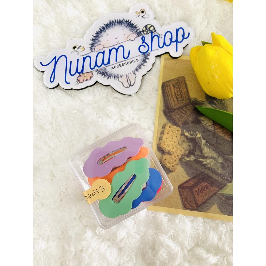 Set 5 - kẹp tóc gợn sóng trơn mịn nhiều màu hot trend - Nunam shop