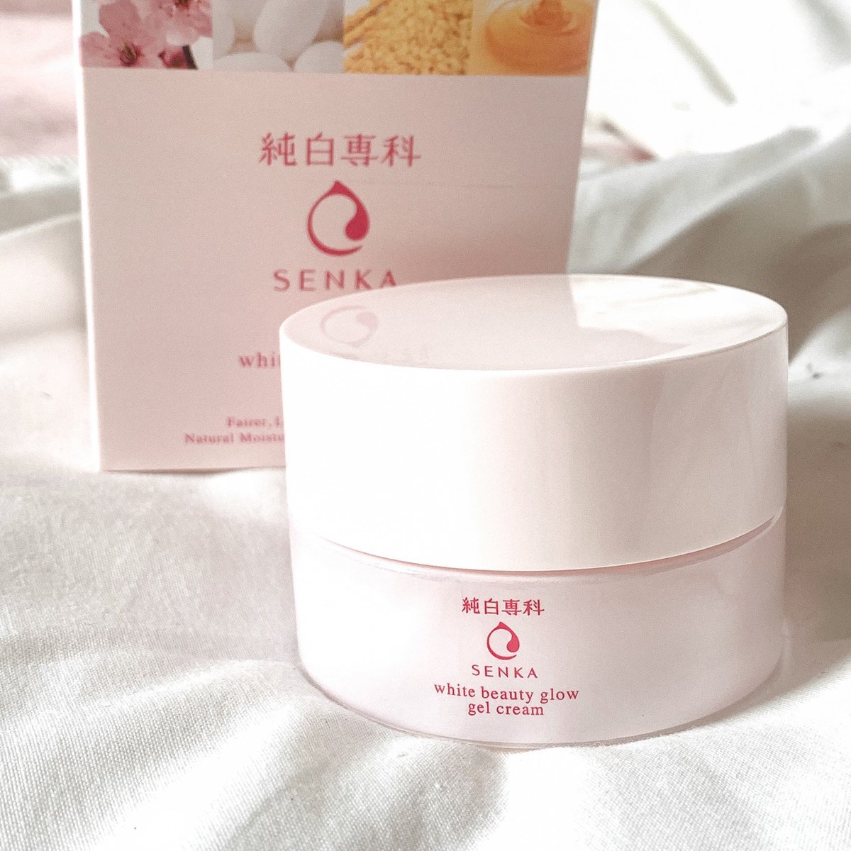 Combo Kem Dưỡng Trắng Senka White Beauty Glow Gel Cream &amp; Tinh Chất Senka White Beauty Serum 35g