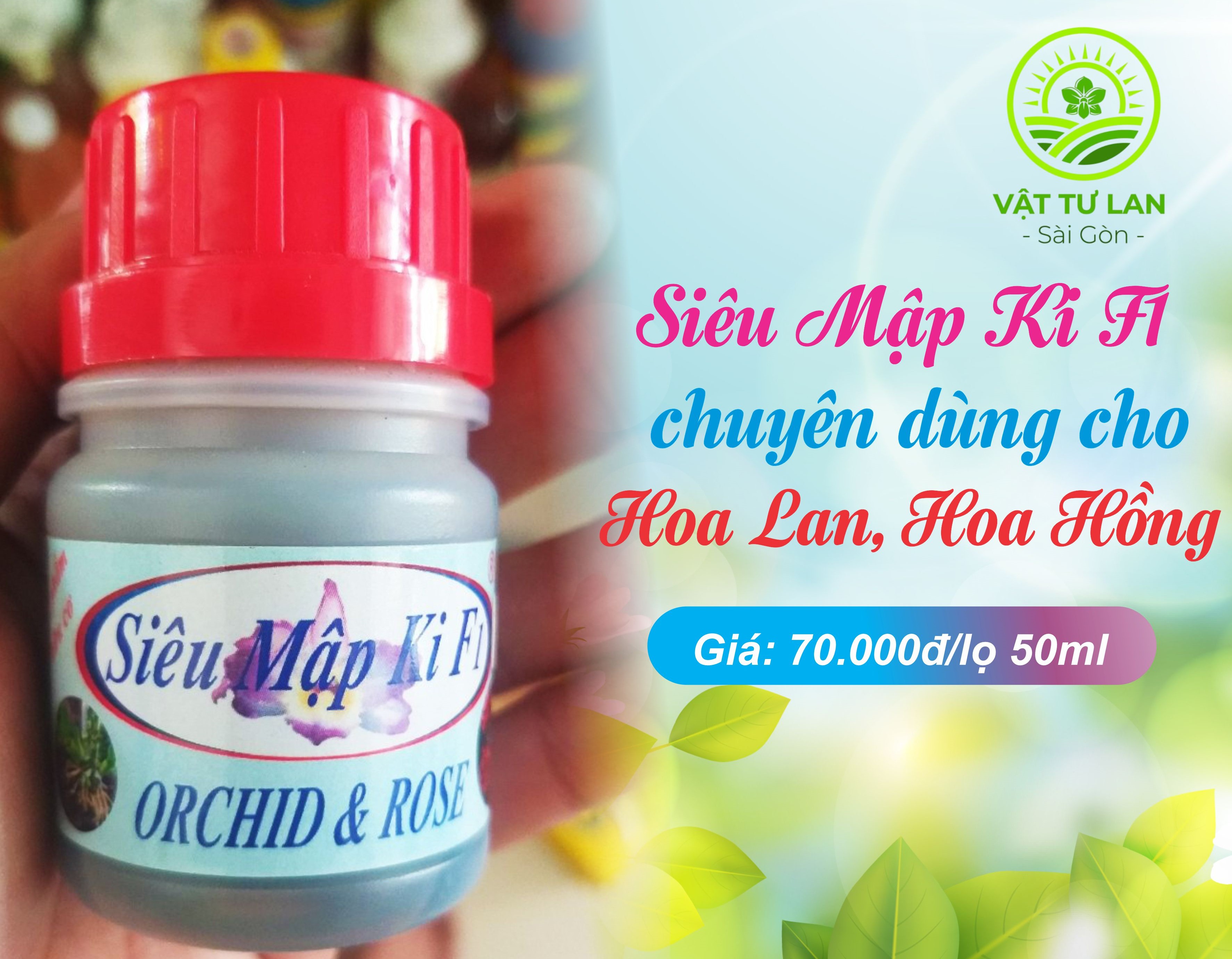 CHẾ PHẨM HỮU CƠ SIÊU MẬP KI F1 CHO HOA LAN, HOA HỒNG LỌ 50ML
