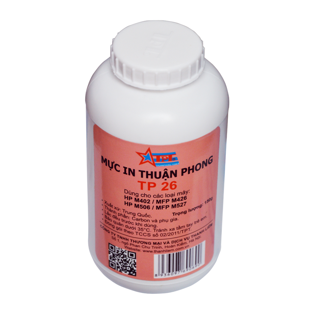 Mực đổ Thuận Phong TP26 dùng cho máy in HP M402/ M506/ MFP M426/ MFP M527/ M501/ Canon LBP 212/ 214/ MF426/ 424 - Hàng Chính Hãng