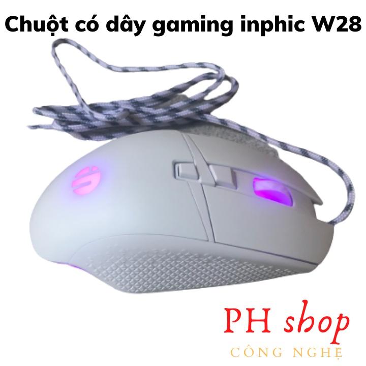 Chuột chơi game inphic W28 có dây hỗ trợ điều chỉnh lên đến 4800DPI dùng cho game thủ, Văn Phòng