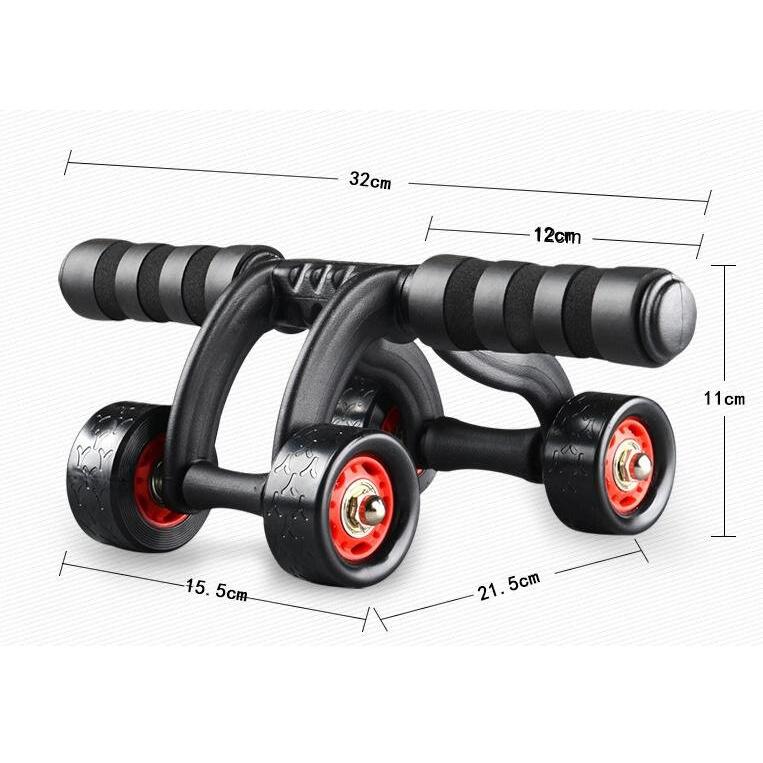 Con lăn dụng cụ máy lăng tập cơ bụng 4 bánh đa năng cỡ lớn tặng kèm thảm deal sốc hít đất