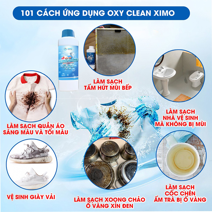 Bột tẩy vết bẩn đa năng Ximo Home đánh bay các loại vết ố bẩn cứng đầu 350g - Tẩy Trắng Quần Áo, Vết Bẩn