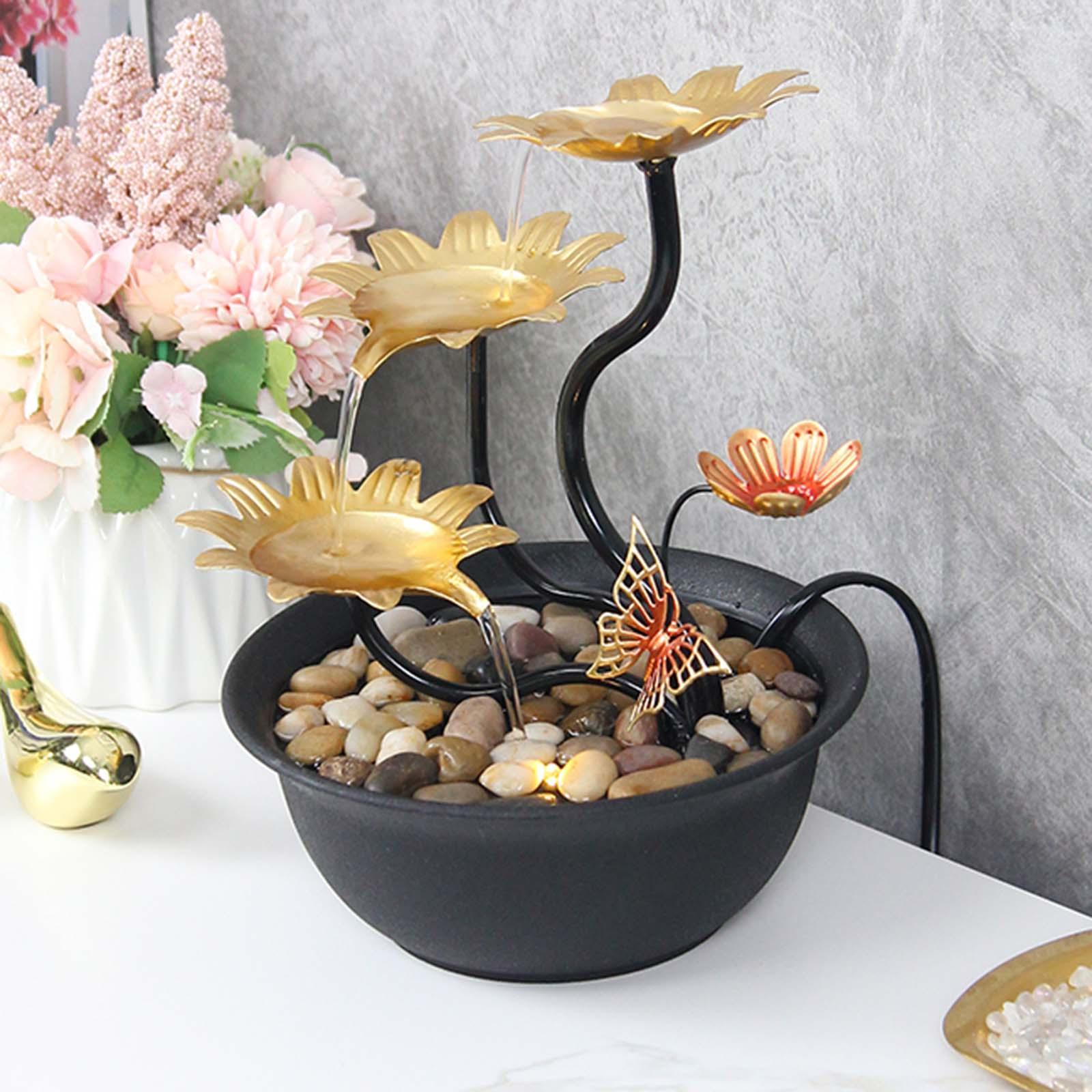 Tabletop Fountain Waterscape 3 Tiers for Zen Meditation Relaxing Living Room