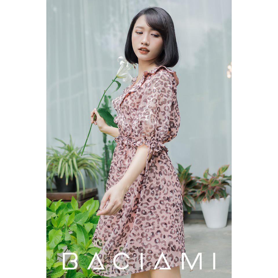 Hình ảnh Baciami-Đầm Hoa Beo Cổ Bèo Eo Thun