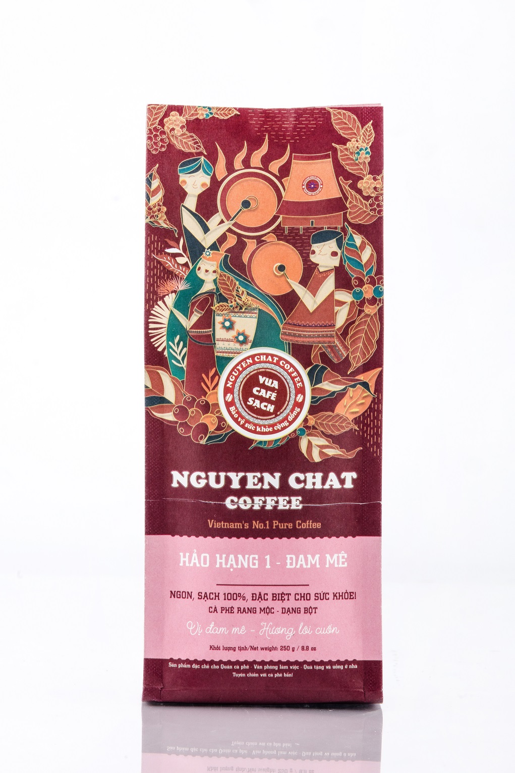 Cà Phê Xay Nguyên Chất HẢO HẠNG 1 Premium Coffee No. 1 Phong Cách Ý Hương Thơm Nồng, Vị Đắng Đậm Đà, Hậu Vị Ngọt 250g