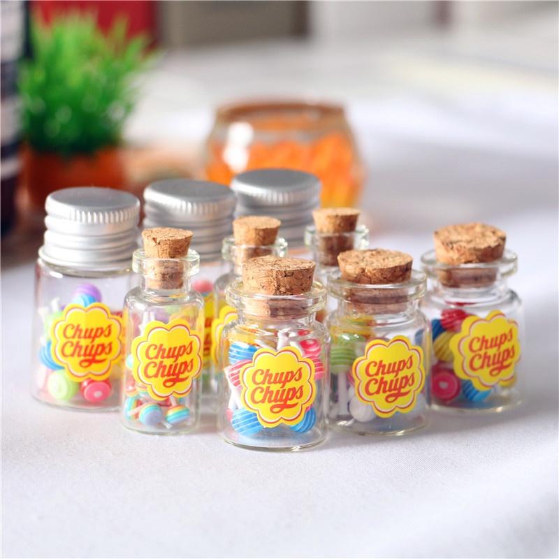 Trang trí Decor nhà cửa- Mô hình lọ kẹo mút mini trang trí nhà cửa, bàn làm việc, mô hình nhà mini