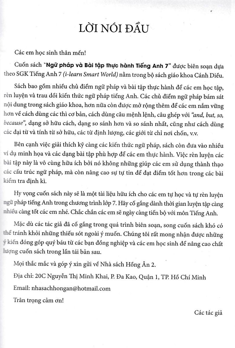 Ngữ Pháp Và Bài Tập Thực Hành Tiếng Anh 7 _HA