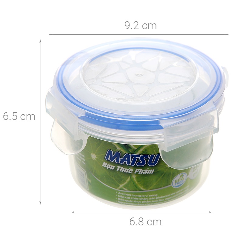 Hộp đựng thực phẩm tròn nhựa Duy Tân Matsu 250ml (10 x 10 x 6.6 cm) - 03383 - Hàng chính hãng