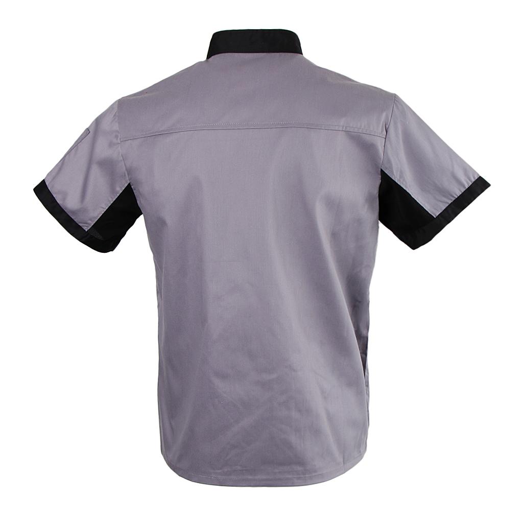 Short Mesh Sleeves Chef Jacket Coat Kitchen Bakery Uniform for Women Men