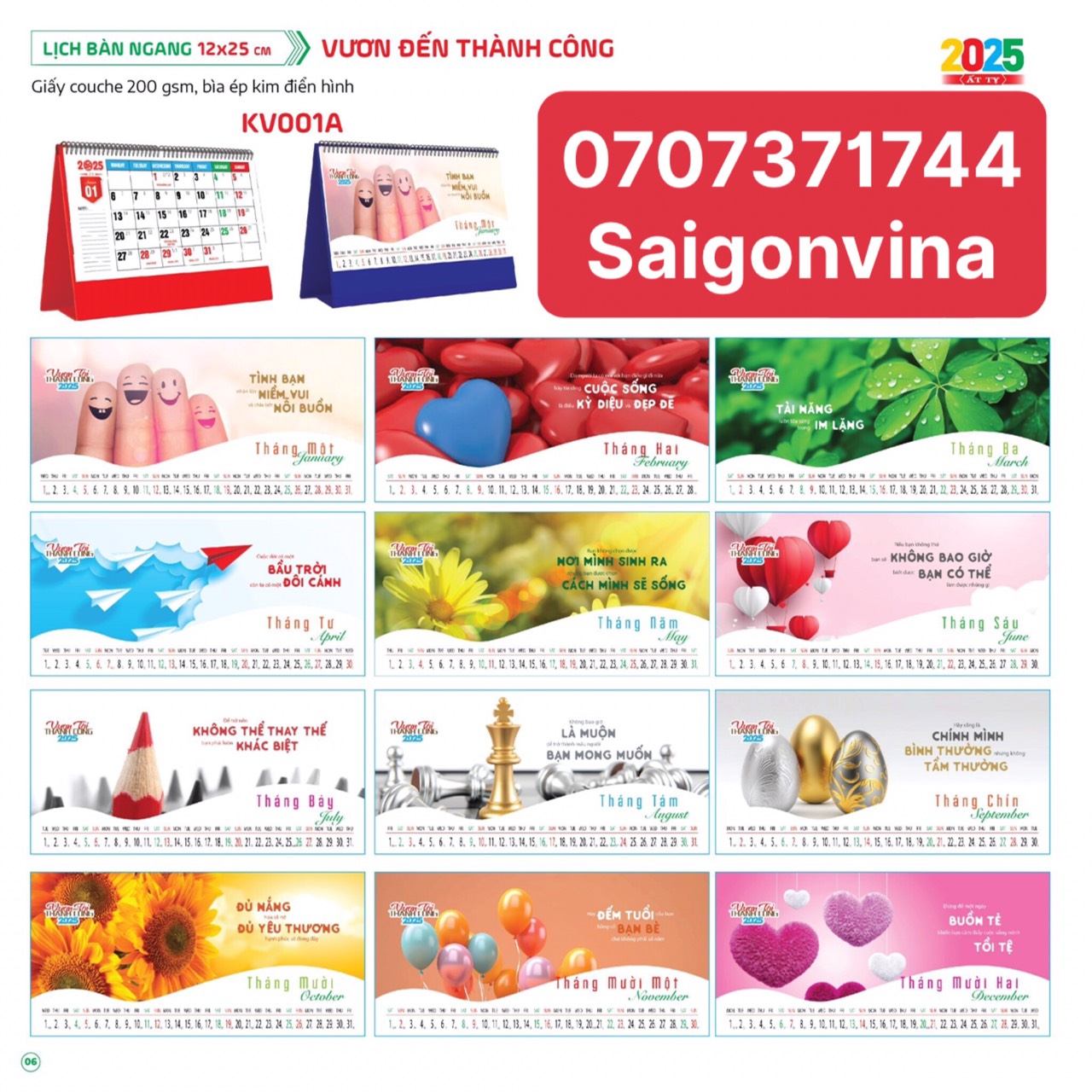 Lịch Để Bàn 2025 Dạng Đứng (17*19cm) Và Ngang (12*25cm) Nhiều Mẫu Đẹp Ý Nghĩa ,Bìa Ép Kim Điển Hình Cao Cấp, Sang Trọng, Tiện Dụng Giấy Dày 200gsm-Mẫu Thịnh Vượ